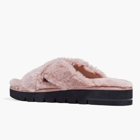 STUART WEITZMAN Roza Lift Chill Faux Fur Platform Slides - Women’s Size 8 - New - Picture 6 of 10